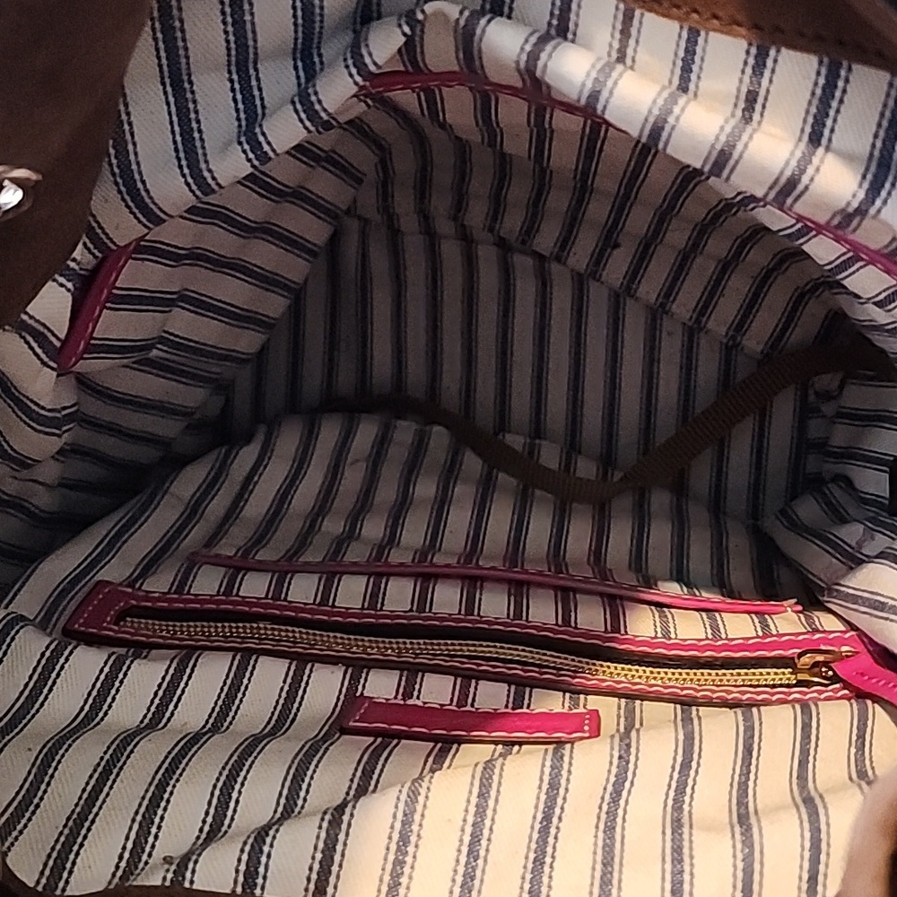 Dooney & Bourke Fuchsia Leather Shoulder Bag - Picture 7 of 17